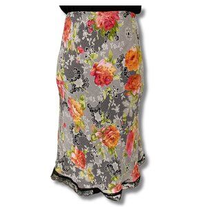 LAPIS Black white pink hexagon lace print pencil skirt ~ Whimsigoth SMALL MEDIUM